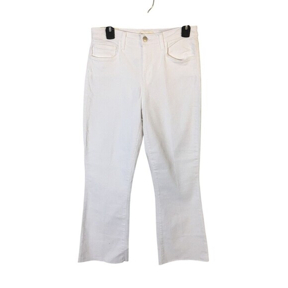 Lagence Jeans Women's Size 28 White Blanc Kendra Cropped Flare Raw Hem - Picture 1 of 9